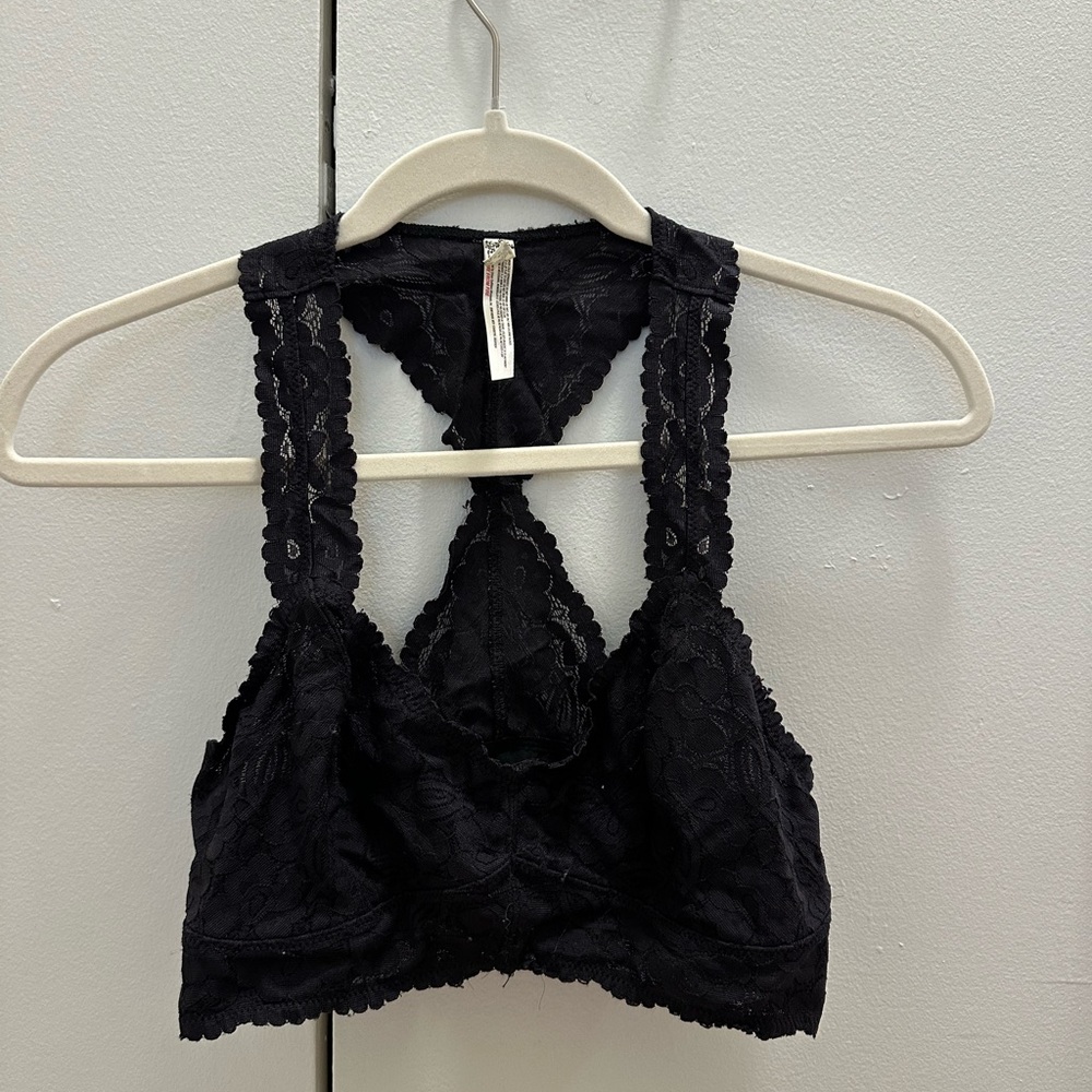 Intimately Free People Black Lace Racerback Bralette
